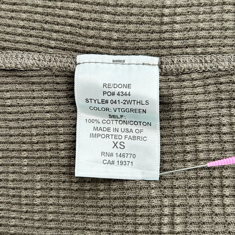 RE/DONE Cozy Waffle Thermal Top NWT - Picture 9 of 10
